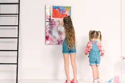 Magnetisk tavle Tørreslette med motiv af forårsblomster