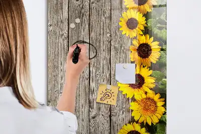 Magnetisk whiteboard motiv af solsikker på træ