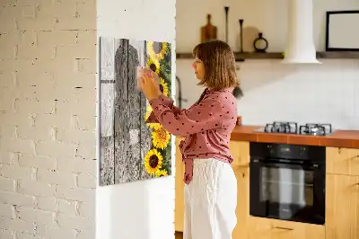 Magnetisk whiteboard motiv af solsikker på træ