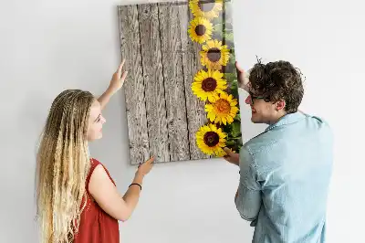 Magnetisk whiteboard motiv af solsikker på træ