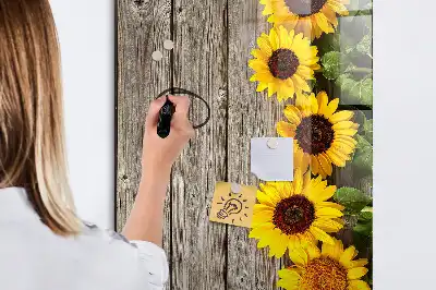 Magnetisk whiteboard motiv af solsikker på træ