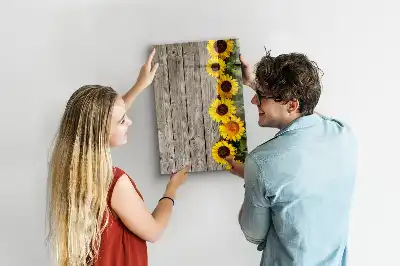 Magnetisk whiteboard motiv af solsikker på træ