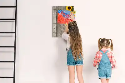 Magnetisk whiteboard motiv af solsikker på træ