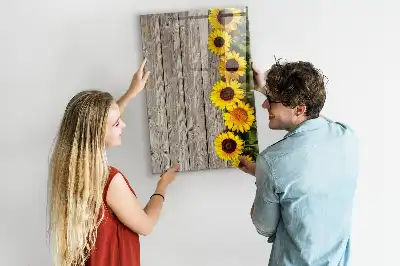 Magnetisk whiteboard motiv af solsikker på træ