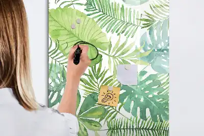 Magnetisk whiteboard med akvarelblade-motiv
