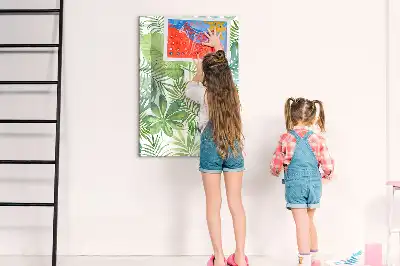 Magnetisk whiteboard med akvarelblade-motiv