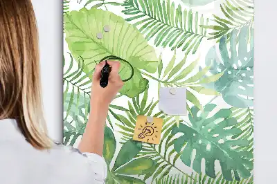 Magnetisk whiteboard med akvarelblade-motiv