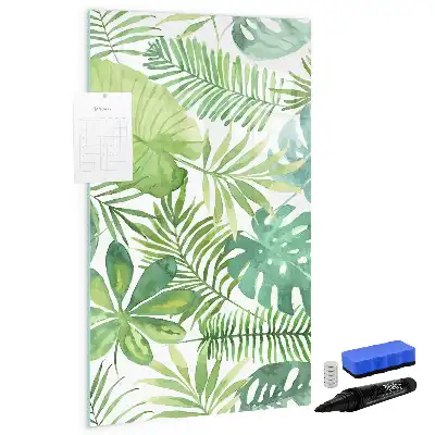 Magnetisk whiteboard med akvarelblade-motiv