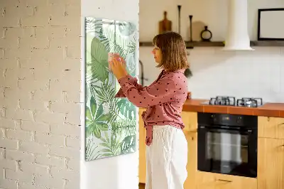 Magnetisk whiteboard med akvarelblade-motiv