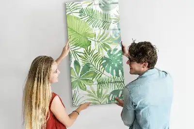 Magnetisk whiteboard med akvarelblade-motiv