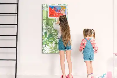 Magnetisk whiteboard med akvarelblade-motiv
