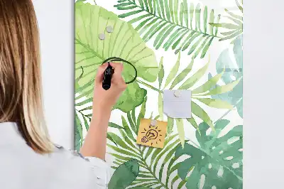 Magnetisk whiteboard med akvarelblade-motiv