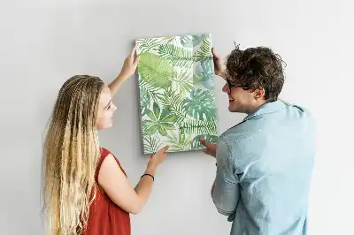Magnetisk whiteboard med akvarelblade-motiv