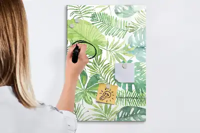 Magnetisk whiteboard med akvarelblade-motiv