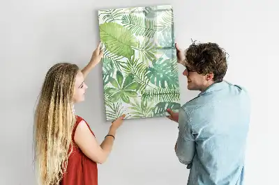 Magnetisk whiteboard med akvarelblade-motiv