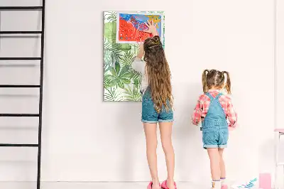 Magnetisk whiteboard med akvarelblade-motiv