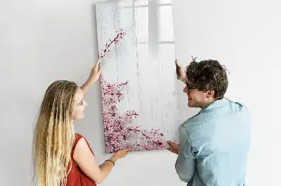Magnetisk opslagstavle med motiv af blomster på træ