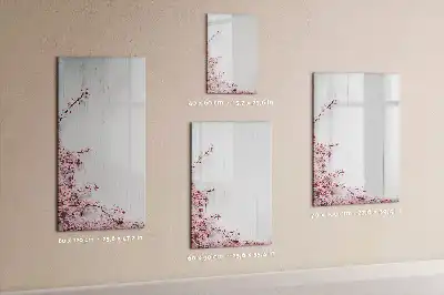 Magnetisk opslagstavle med motiv af blomster på træ