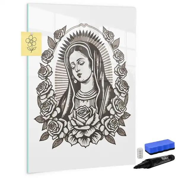 Magnetisk opslagstavle Tørreslette med motivet Vor Frue af Guadalupe