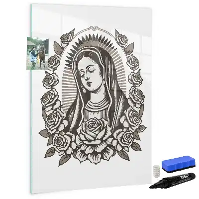Magnetisk opslagstavle Tørreslette med motivet Vor Frue af Guadalupe