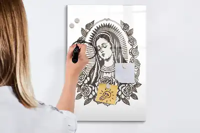 Magnetisk opslagstavle Tørreslette med motivet Vor Frue af Guadalupe