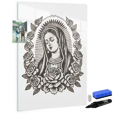 Magnetisk opslagstavle Tørreslette med motivet Vor Frue af Guadalupe
