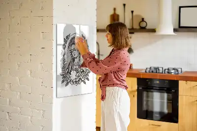 Magnetisk opslagstavle Tørreslette med motivet Vor Frue af Guadalupe