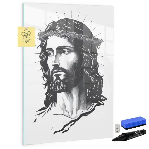 Magnetisk whiteboard med motiv af Jesus Kristus
