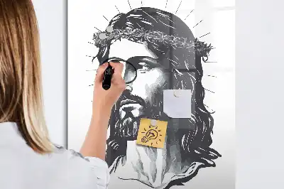 Magnetisk whiteboard med motiv af Jesus Kristus