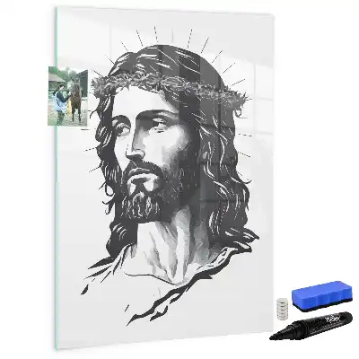 Magnetisk whiteboard med motiv af Jesus Kristus