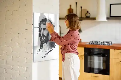Magnetisk whiteboard med motiv af Jesus Kristus