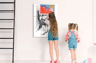 Magnetisk whiteboard med motiv af Jesus Kristus