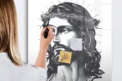 Magnetisk whiteboard med motiv af Jesus Kristus