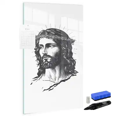 Magnetisk whiteboard med motiv af Jesus Kristus