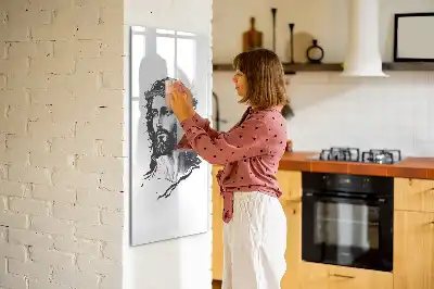 Magnetisk whiteboard med motiv af Jesus Kristus