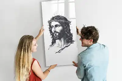 Magnetisk whiteboard med motiv af Jesus Kristus