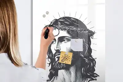 Magnetisk whiteboard med motiv af Jesus Kristus