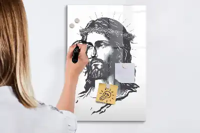 Magnetisk whiteboard med motiv af Jesus Kristus