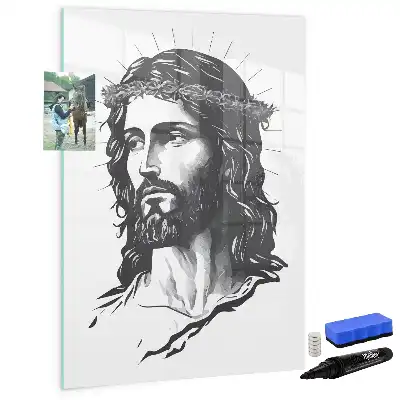 Magnetisk whiteboard med motiv af Jesus Kristus
