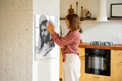 Magnetisk whiteboard med motiv af Jesus Kristus
