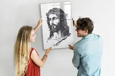 Magnetisk whiteboard med motiv af Jesus Kristus