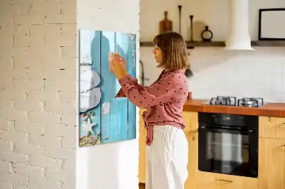 Magnetisk whiteboard i blå strand-design