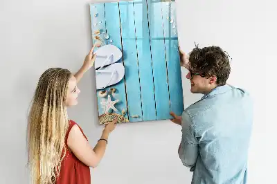 Magnetisk whiteboard i blå strand-design
