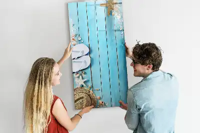 Magnetisk whiteboard i blå strand-design