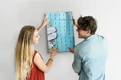 Magnetisk whiteboard i blå strand-design