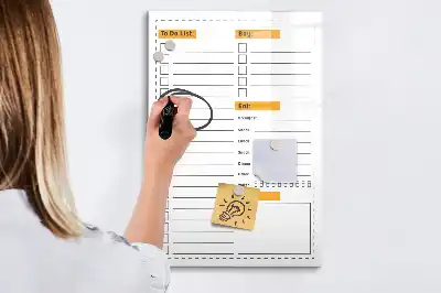Magnetisk whiteboard til to-do-liste tørresletbar tavle
