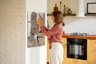Magnetisk opslagstavle Tørreslette med motiv af tværsnit af en træstamme