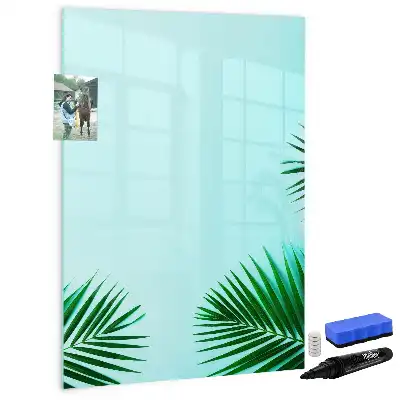 Magnetisk whiteboard med motiv af eksotiske blade