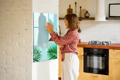 Magnetisk whiteboard med motiv af eksotiske blade