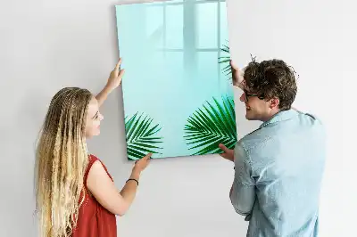 Magnetisk whiteboard med motiv af eksotiske blade